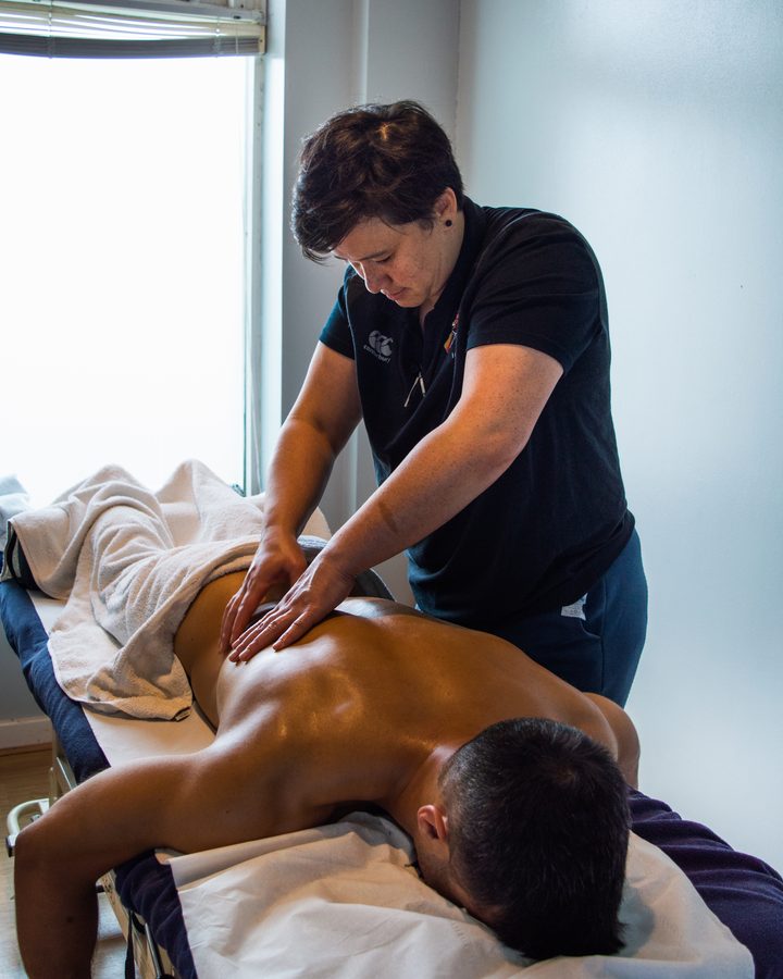 Sports massage — Terangi Maeva working with a client